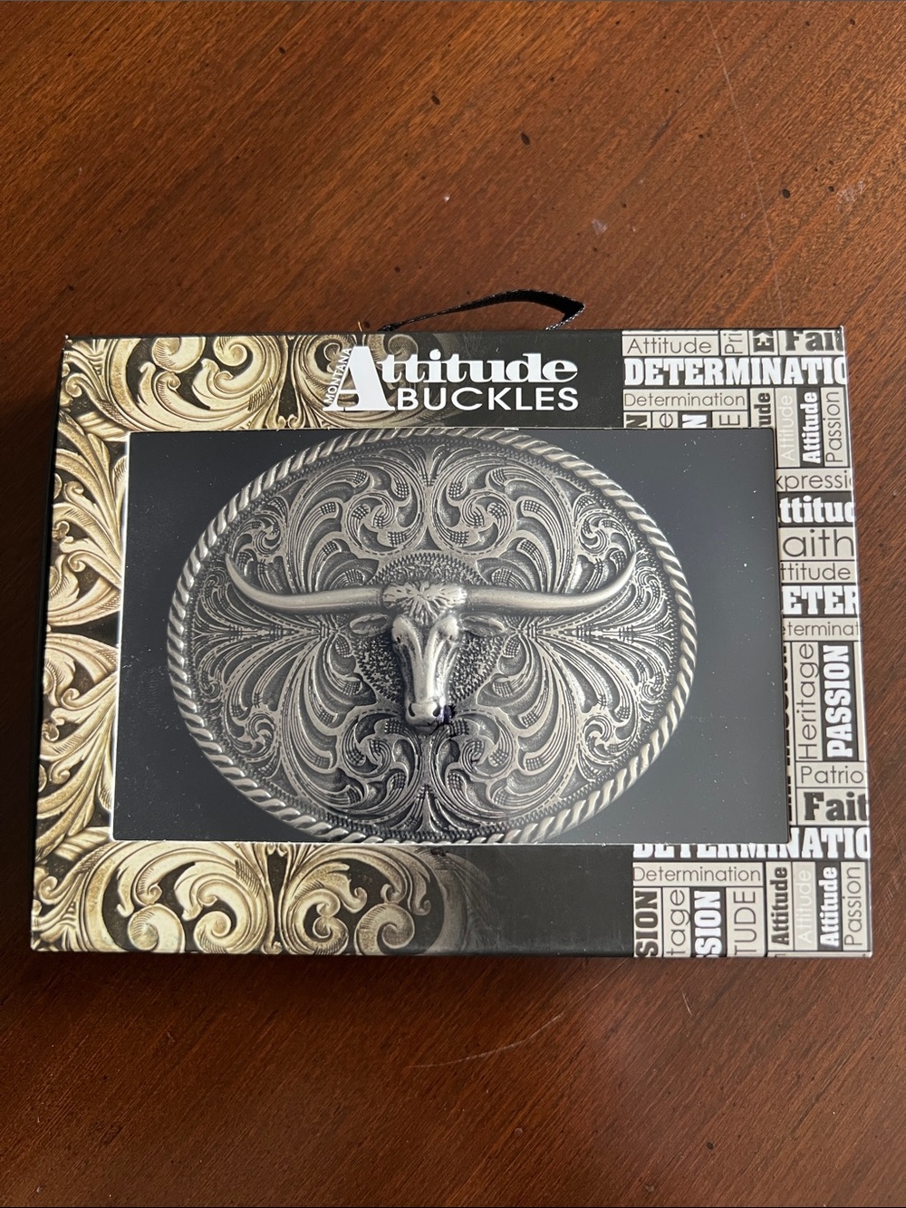 Montana Silversmiths Black & Gold Attitude Buckles Gift Box